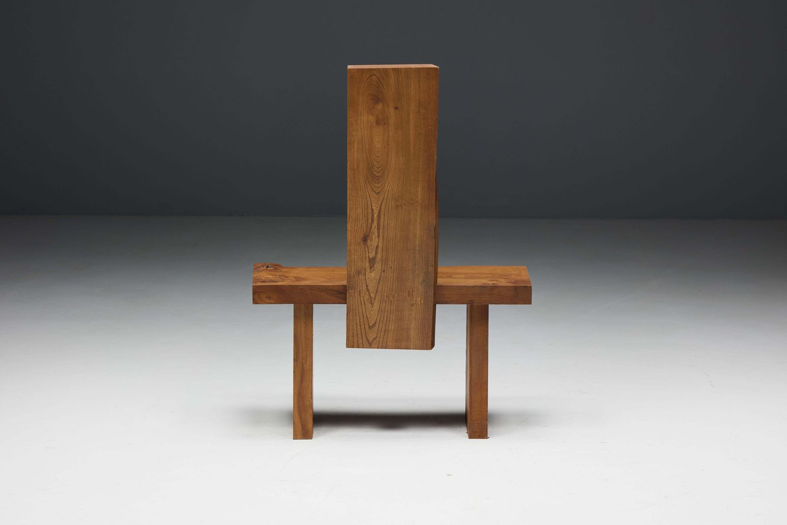 Brutalist Monoxylite Chair, France, 1950s photo vintage