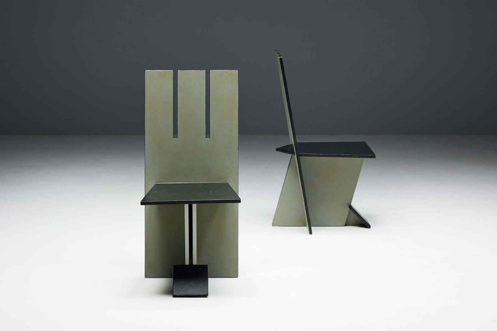 Dining Chairs In The Style Of De Stijl Movement, Netherlands, 1950s photo vinterior