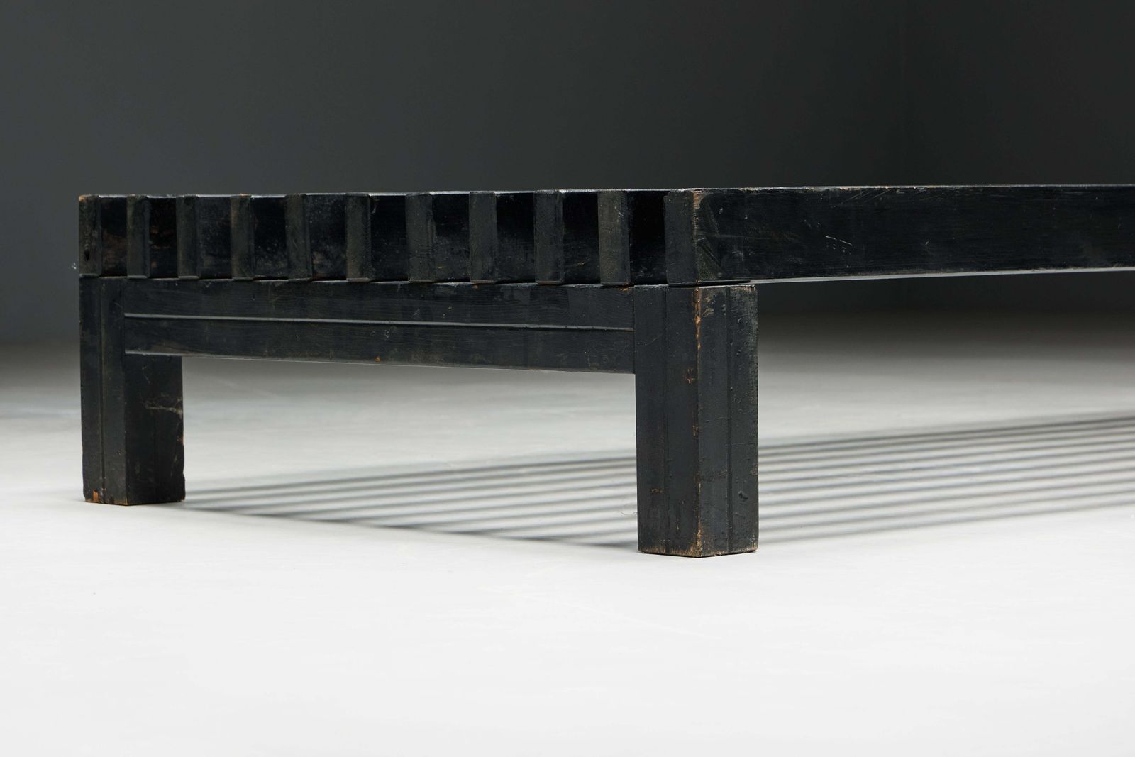 Mid Century Slatted Bench Or Coffee Table, France, 1960s photo vinterior