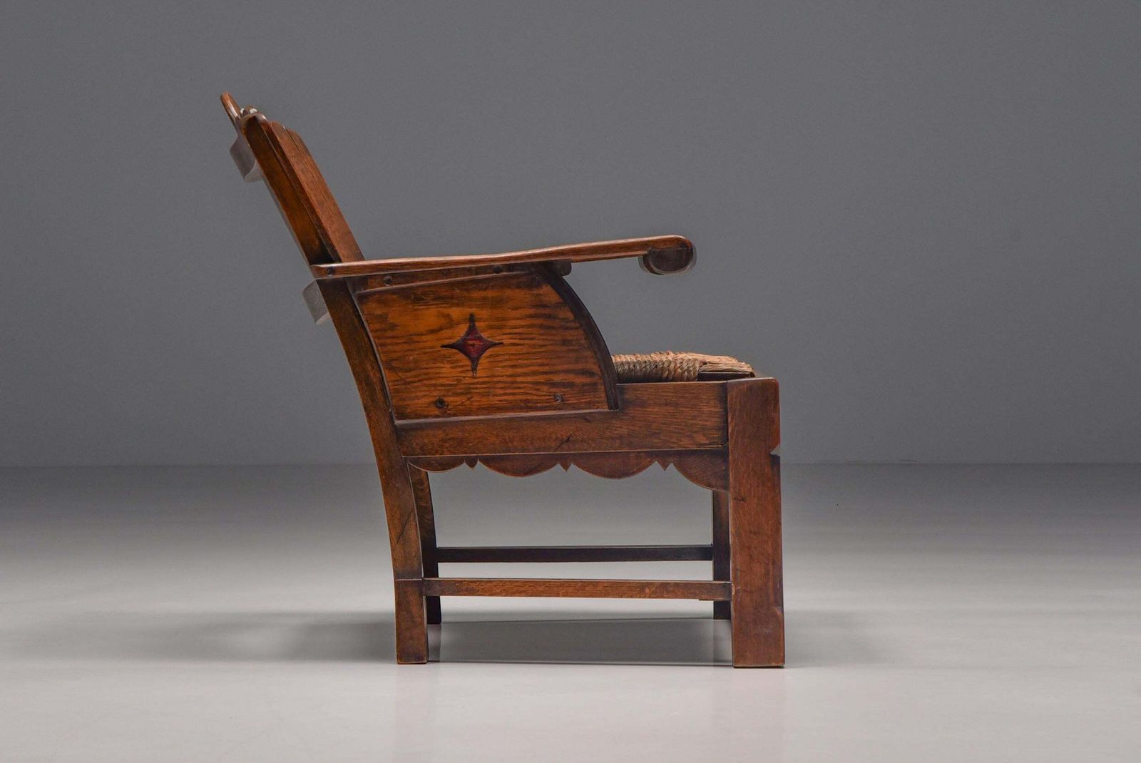 Rustic Folk Art Lounge Chair, Uk, 1920s photo for sale