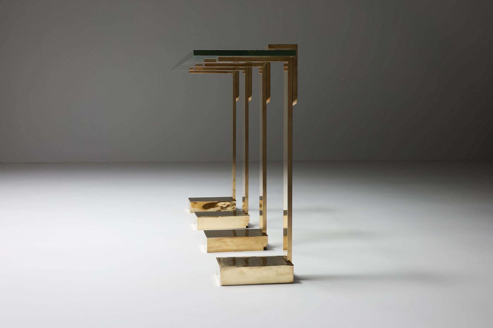 Hollywood Regency Console Table In Brass In The Style Of Maison Jansen, 1970s photo Furniture
