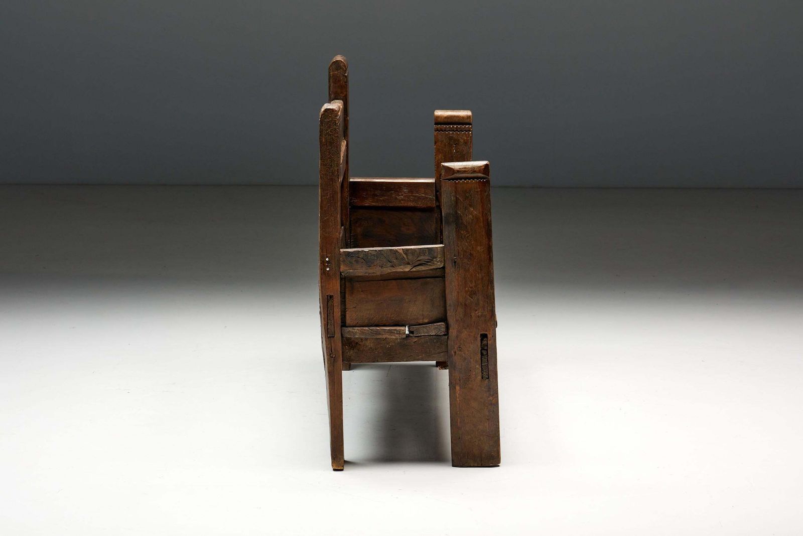 Rustic Folk Art Bench, Spain, 19th Century photo 4353.0