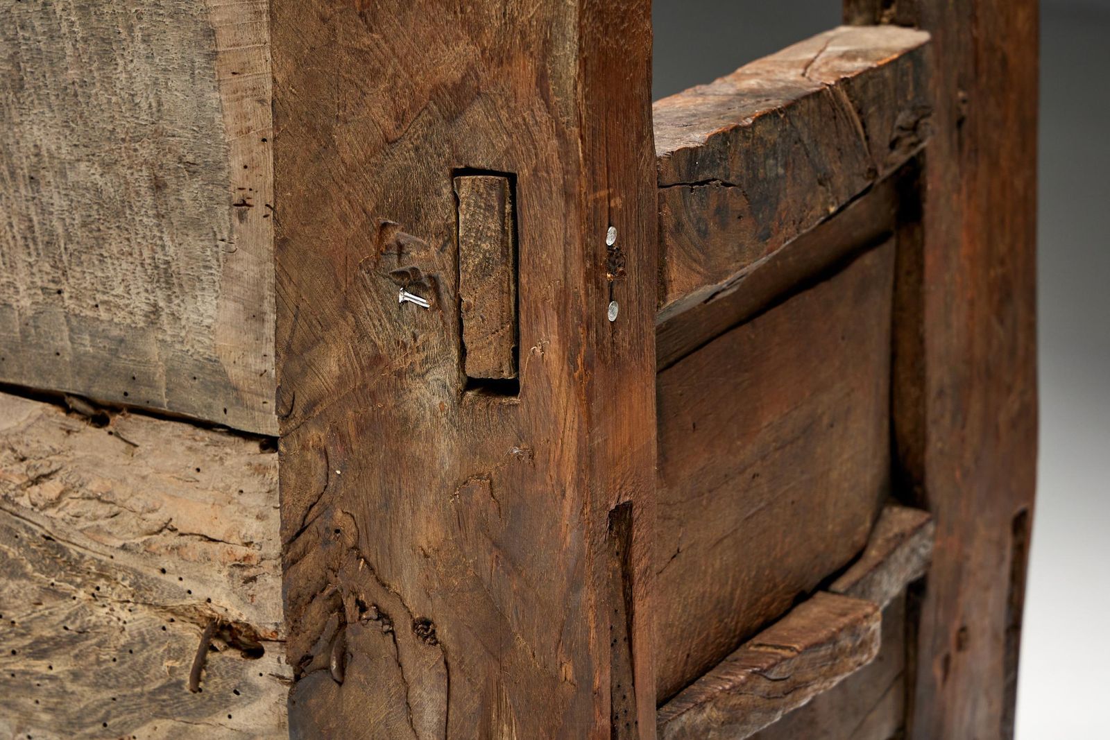 4353.0 Rustic Folk Art Bench, Spain, 19th Century photo