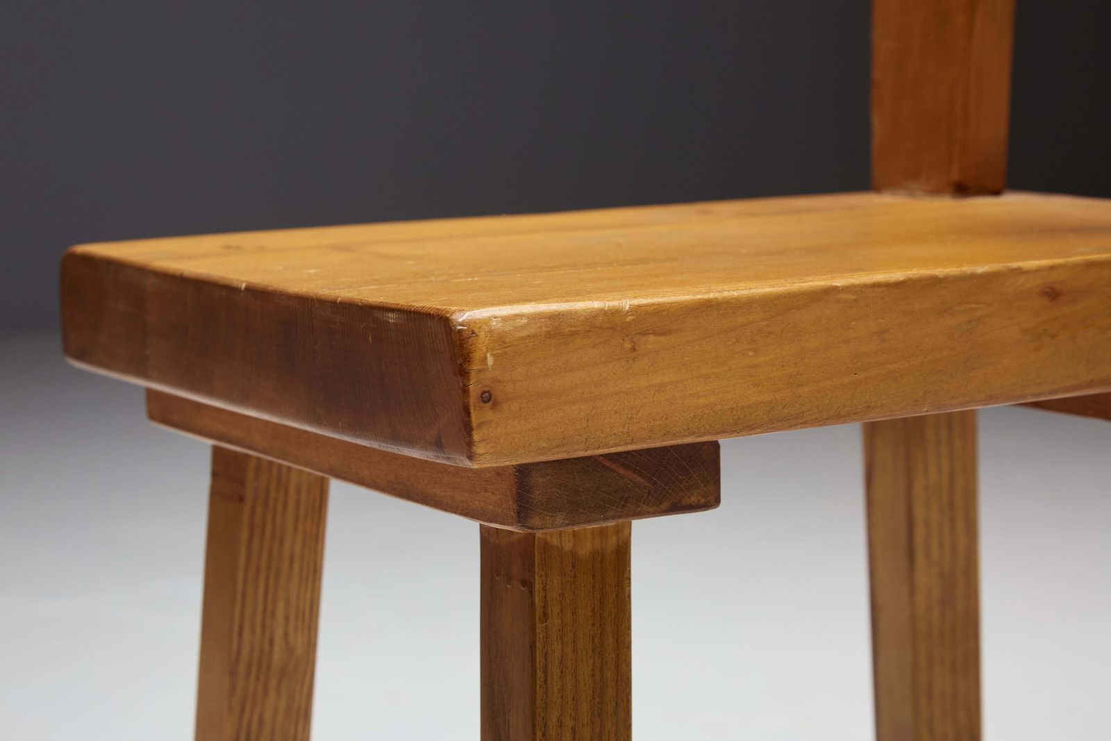 Dining Chair By Charlotte Perriand For Les Arcs, France, 1960s photo 1939.0