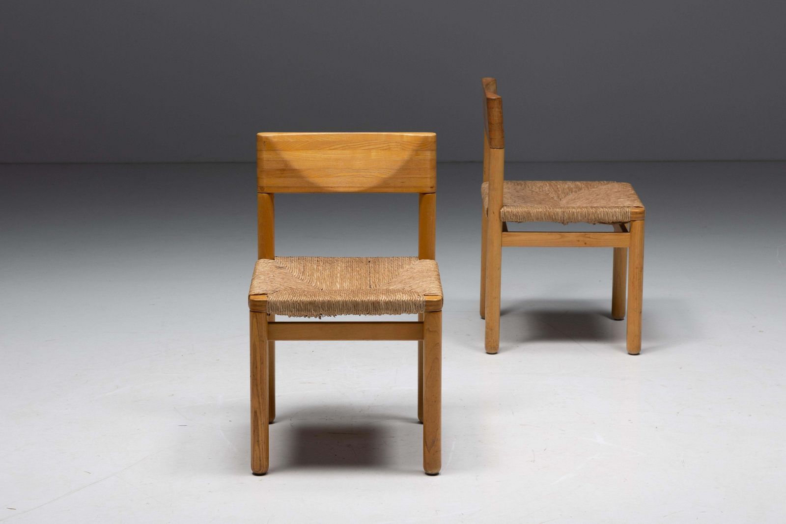 Mid Century Pine Dining Chairs, France, 1960s photo furniture