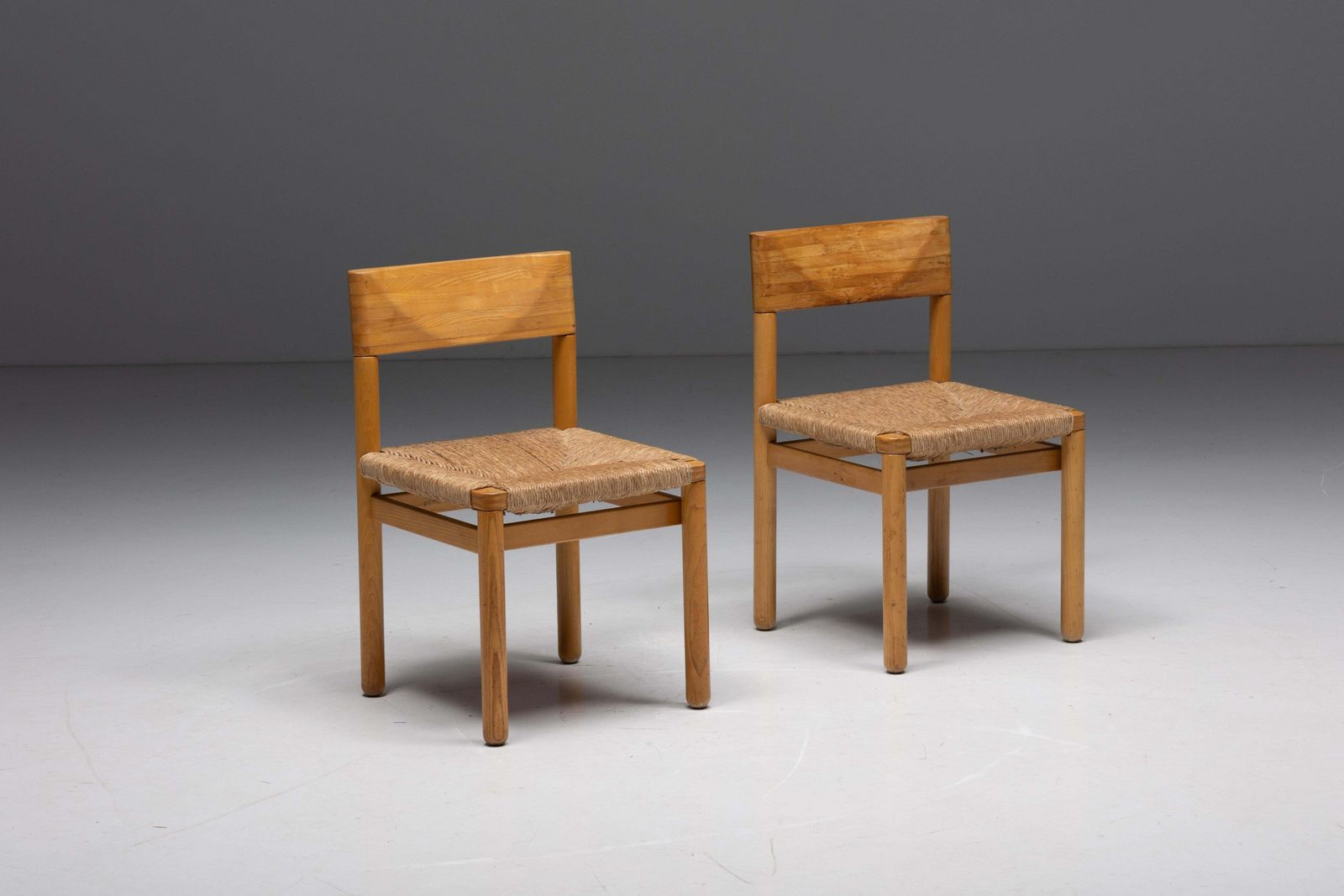 Mid Century Pine Dining Chairs, France, 1960s photo for sale