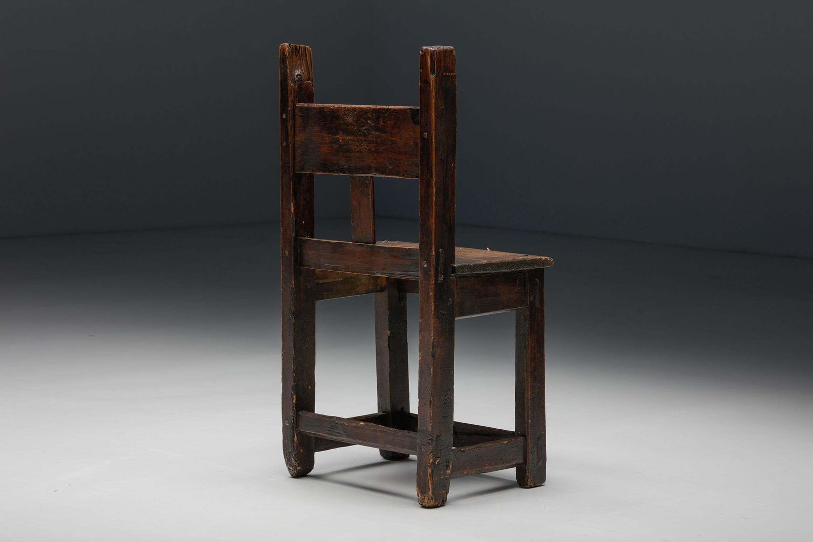 Rustic Wooden Chair, France, 19th Century photo vinterior