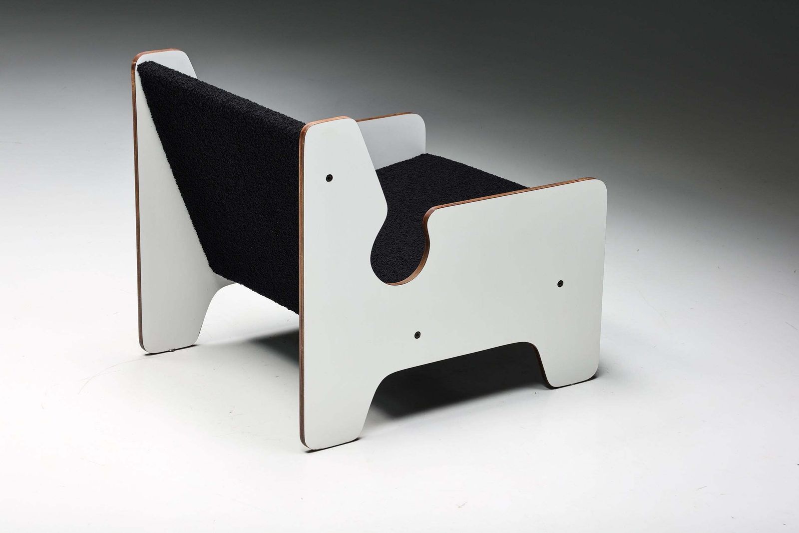 Post Modern Black & White Lounge Chair, Italy, 1970s photo vintage
