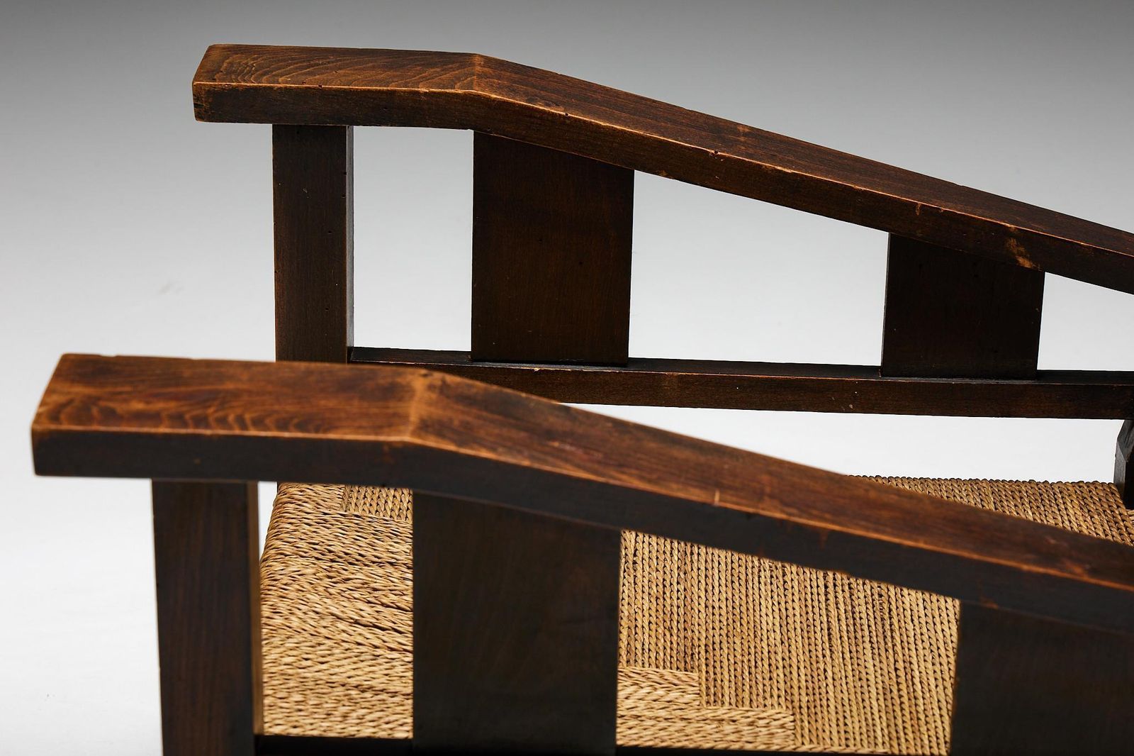 photo for sale Easy Chair In Solid Wood And Rope, France, 1930s