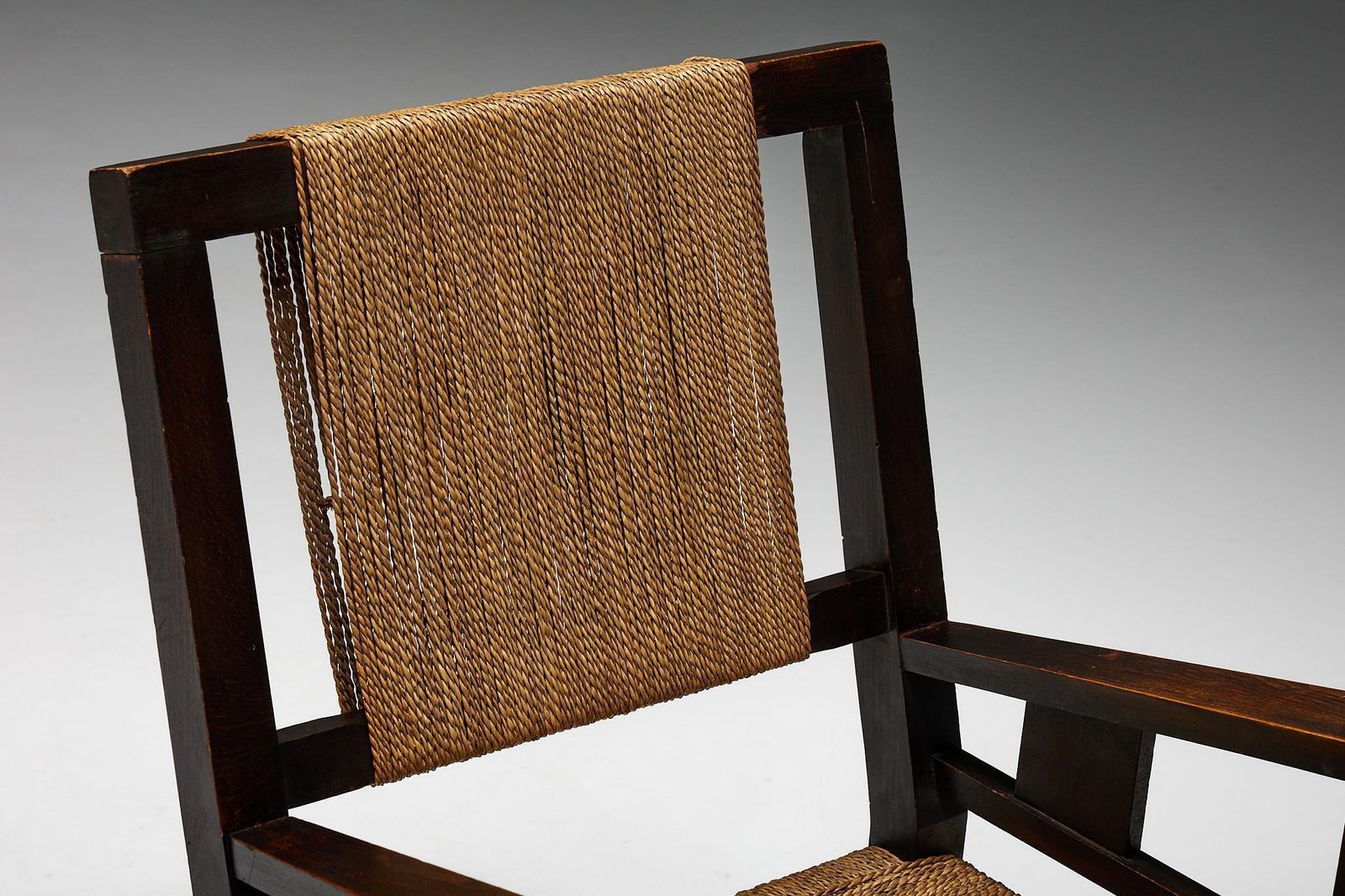 3205.0 Easy Chair In Solid Wood And Rope, France, 1930s photo