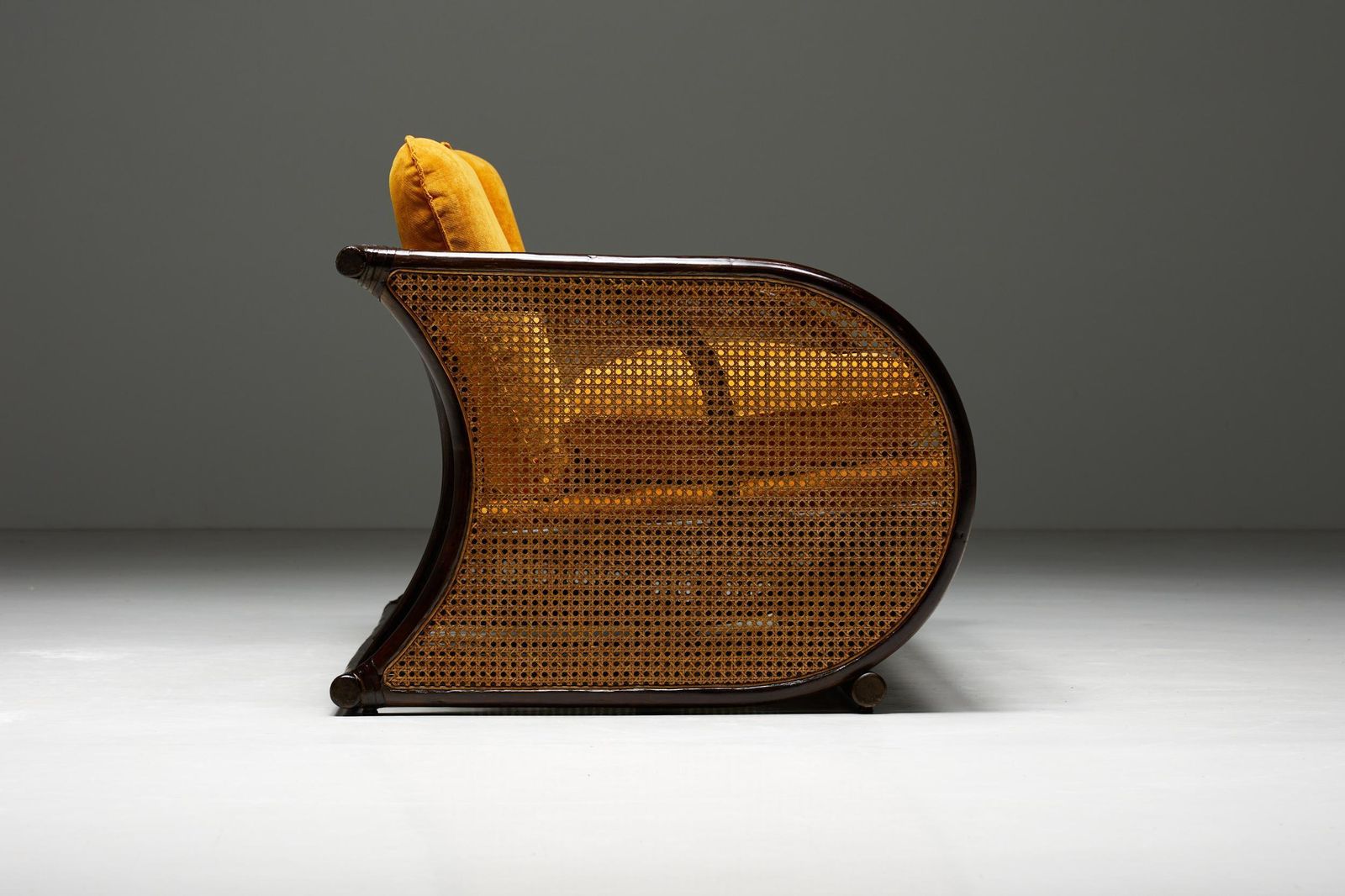 Two Seater Italian Bamboo Bench, 1970s photo Furniture