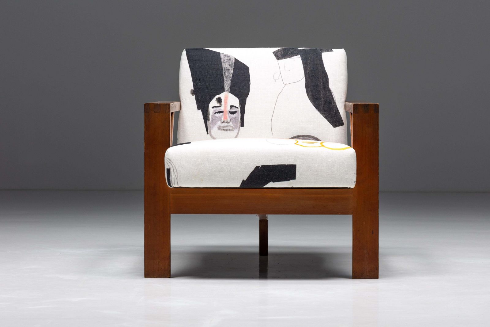 Dutch Modernist Chair In Pierre Frey Fabric, 1960s photo furniture