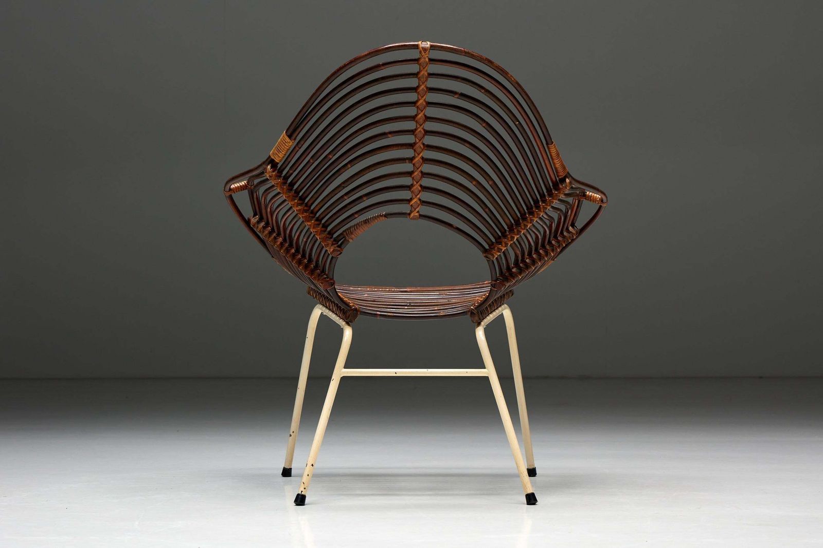 photo for sale Rattan Chair By H. Broekhuizen For Rohé Noordwolde, Netherlands, 1960s
