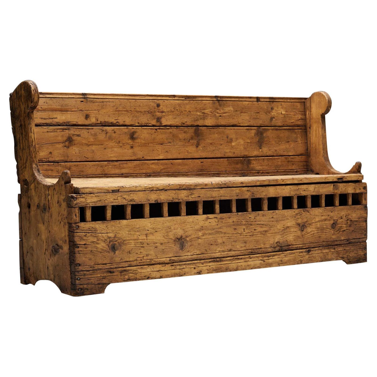 Folk Art Bench Haute Savoie, France, 19th Century