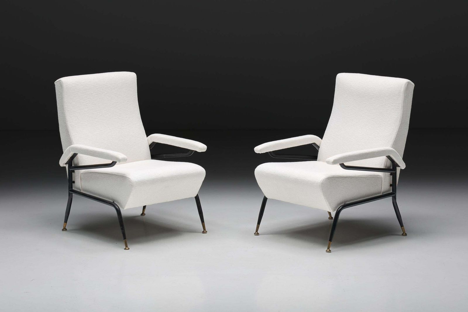 Wim Rietveld Inspired Armchairs In Off White Upholstery, Italy, 1970s photo furniture