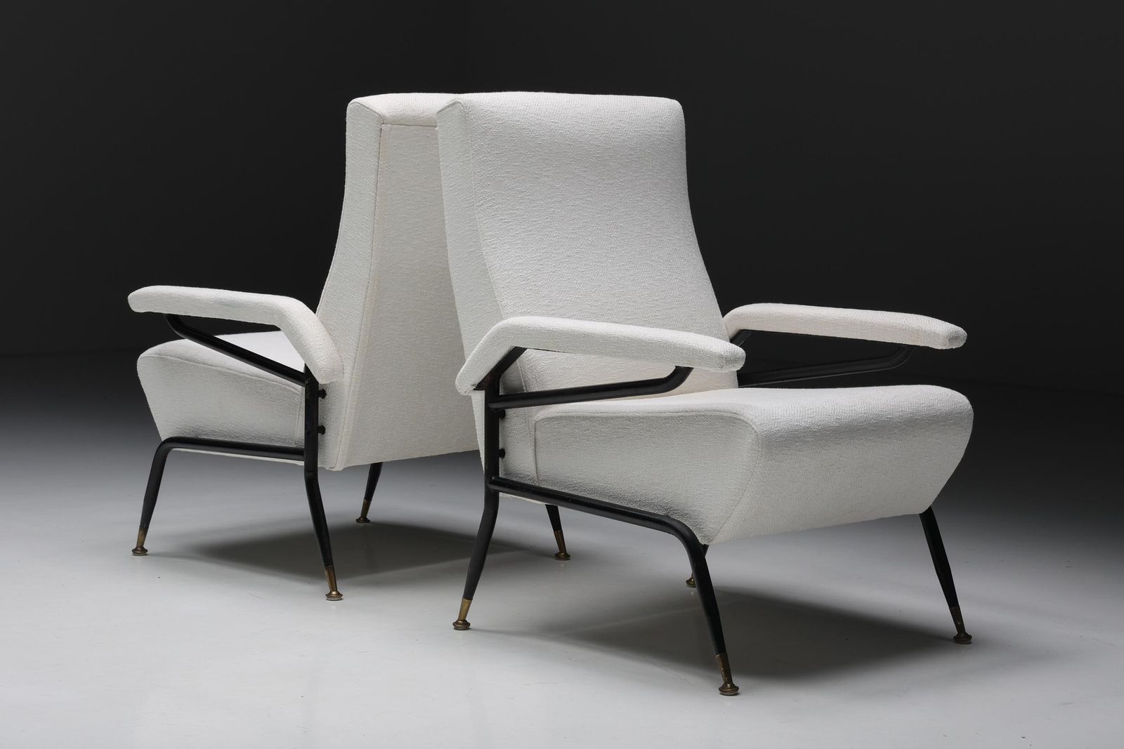 Wim Rietveld Inspired Armchairs In Off White Upholstery, Italy, 1970s photo Furniture