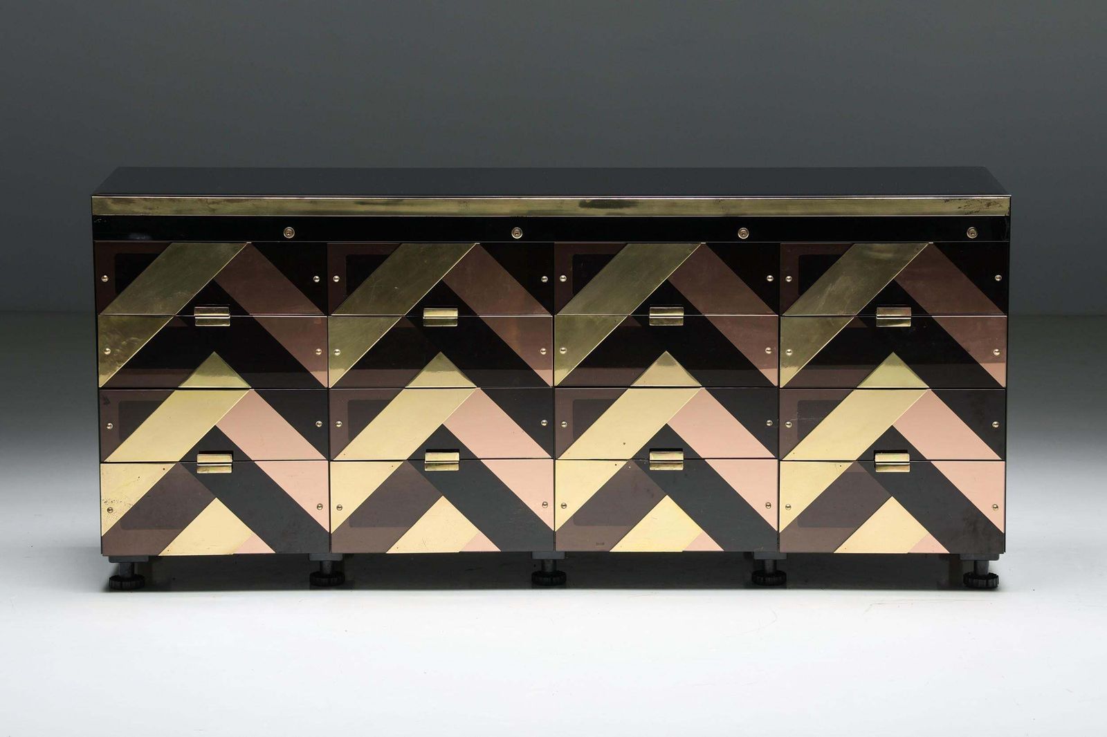 Black & Gold Hollywood Regency Sideboard, 2000s photo for sale