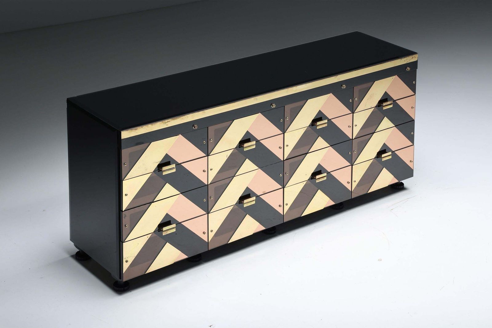 Black & Gold Hollywood Regency Sideboard, 2000s photo Furniture
