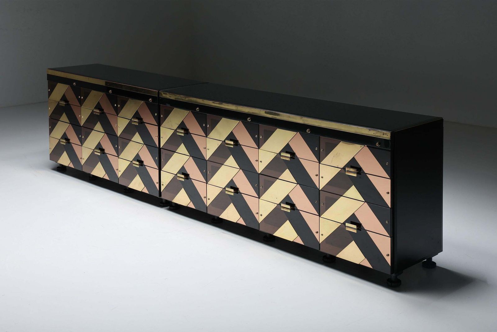 Black & Gold Hollywood Regency Sideboard, 2000s photo vinterior