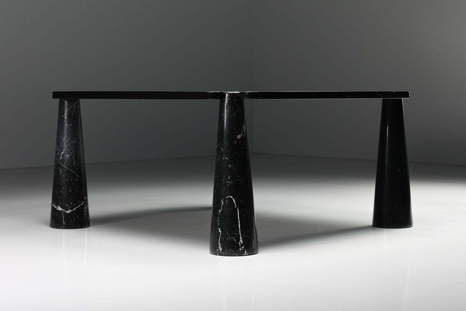 Mangiarotti 'Eros' Square Marble Dining Table, Italy, Post Modern, 1970's photo vinterior
