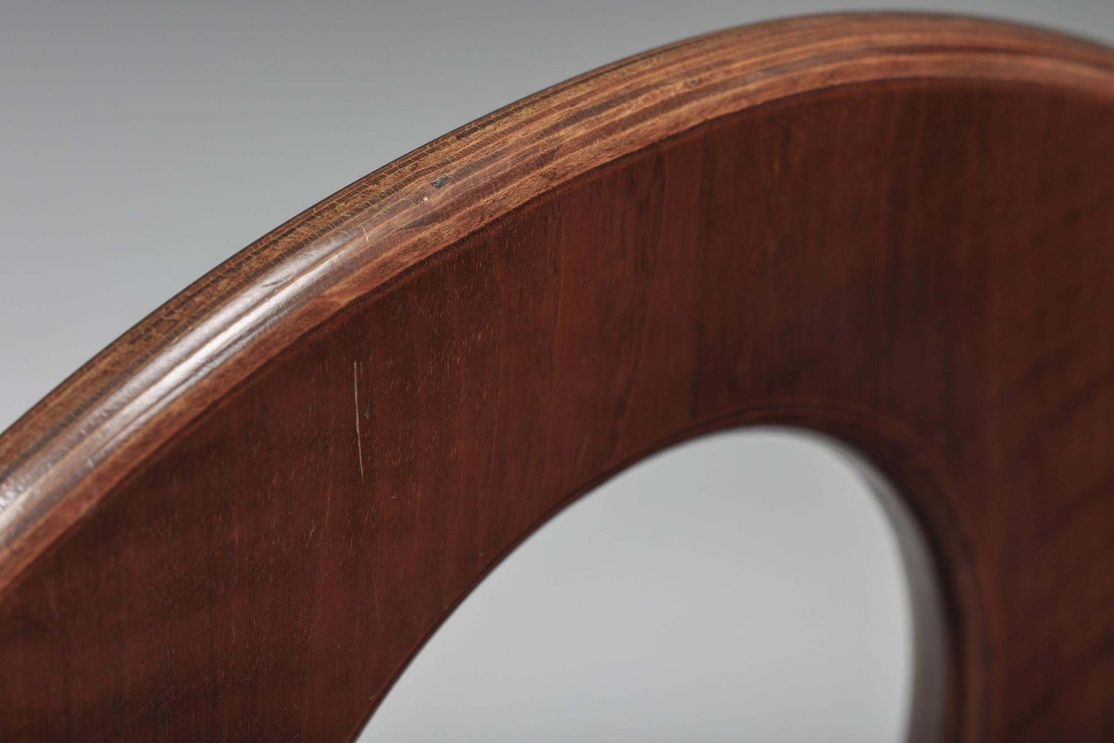 Three Seater 'Arcata' By Gae Aulenti, Walnut And Burgundy Leather, 1968 photo buy