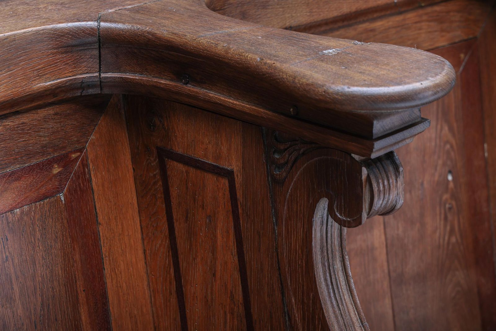 photo furniture Flemish Oak Church Pew, Belgium, 18th Century