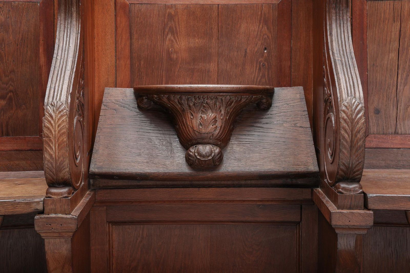 photo for sale Flemish Oak Church Pew, Belgium, 18th Century