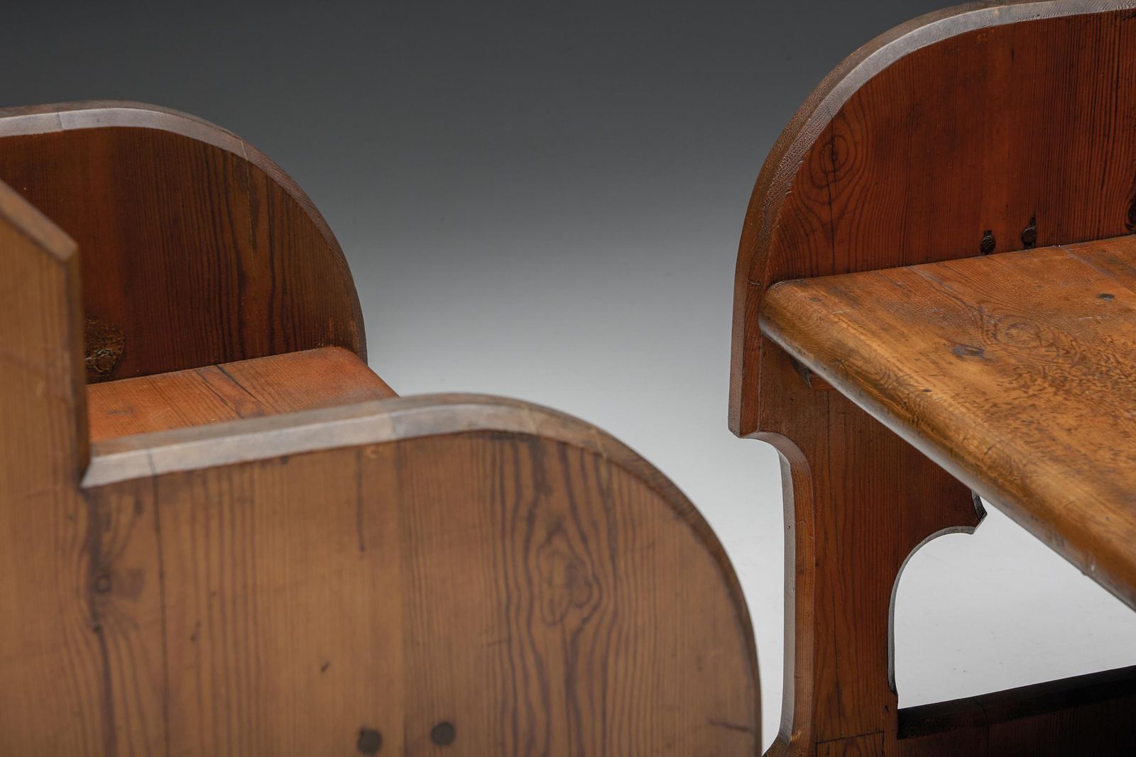 photo buy Gothic Revival Wooden Armchairs, Pine & Oak, 20th Century