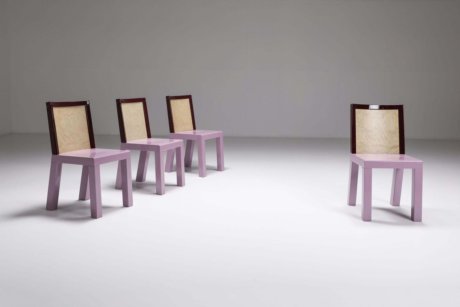 photo vinterior Postmodern Ettore Sottsass Pink Dining Chairs For Leitner, 1980s