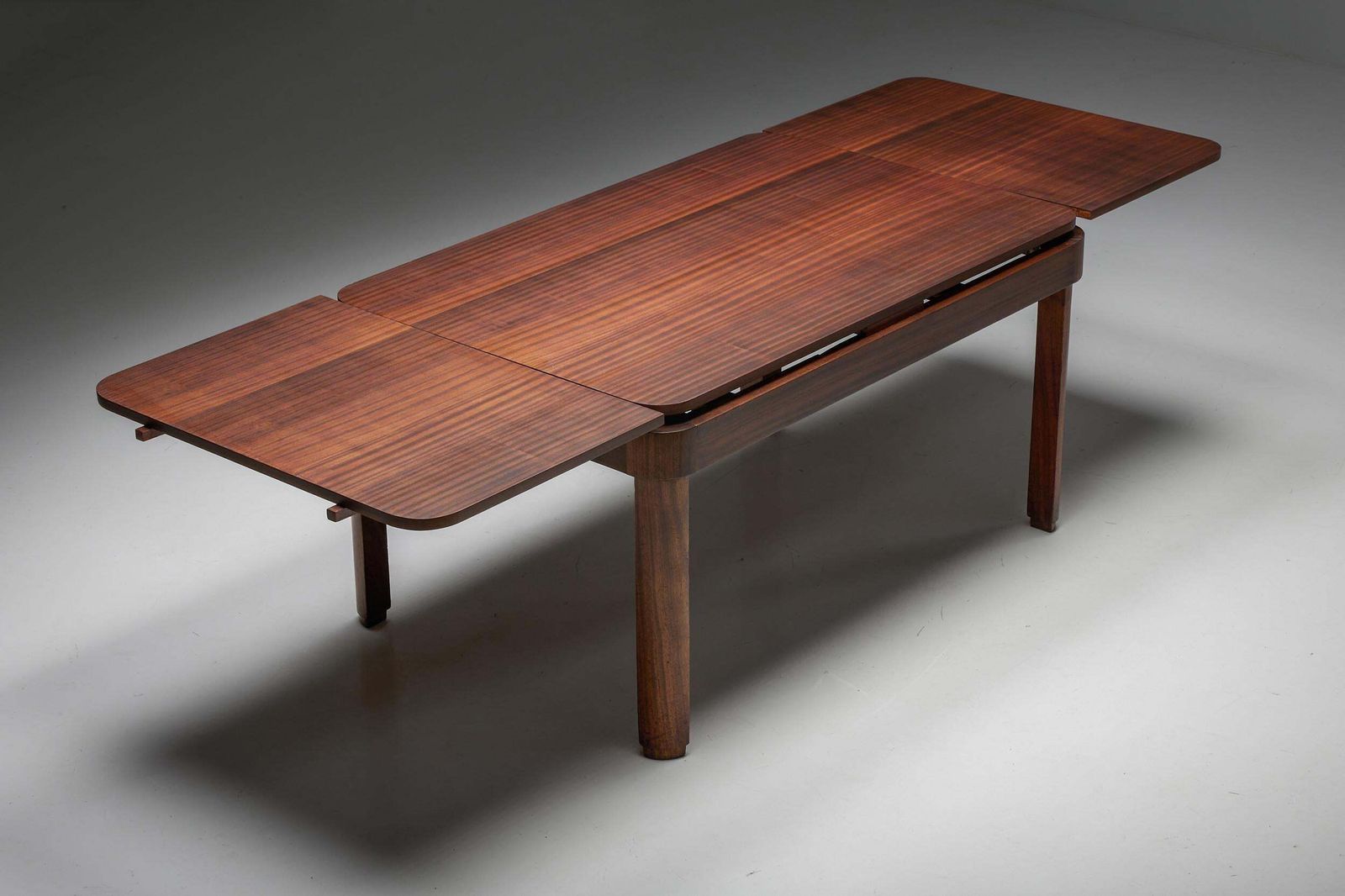 Extendable Dining Table By John Van Zeeland, Art Deco, Belgium, 1930s photo for sale