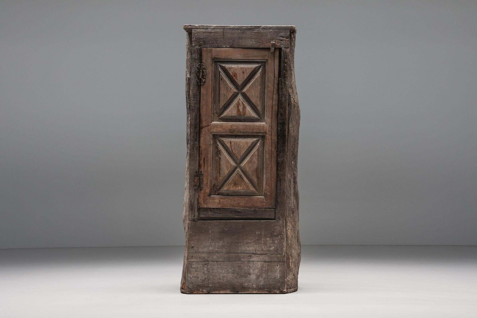Rustic Art Populaire Monoxylite Cupboard, Ardèche, France, 19th Century photo Furniture