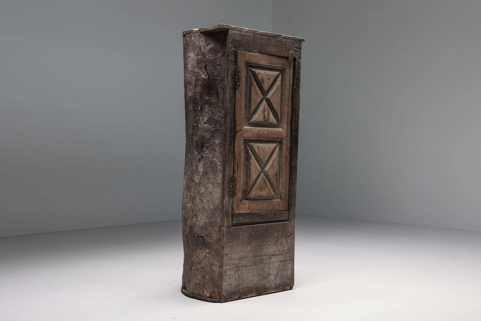 Rustic Art Populaire Monoxylite Cupboard, Ardèche, France, 19th Century photo vinterior