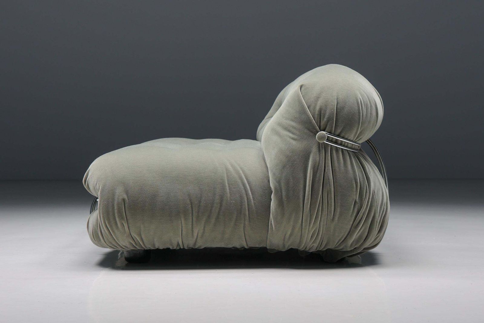 Soriana Two Seater By Afra & Tobia Scarpa For Cassina, Green Mohair photo 13264.0