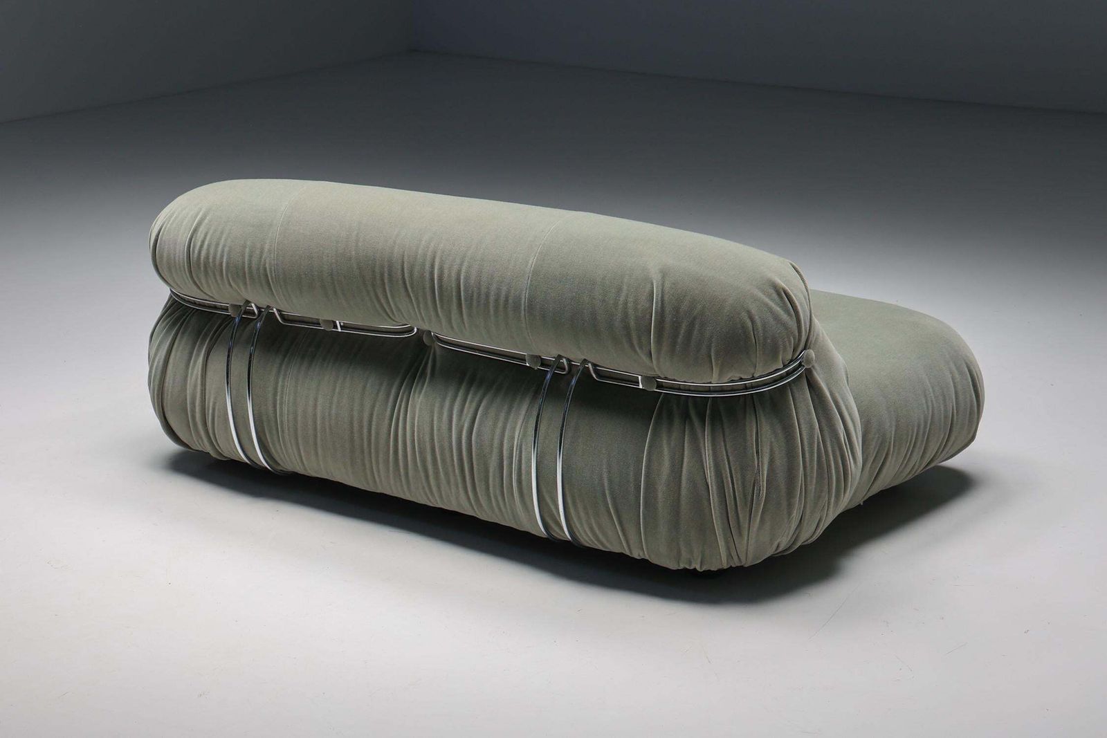 Soriana Two Seater By Afra & Tobia Scarpa For Cassina, Green Mohair photo vinterior