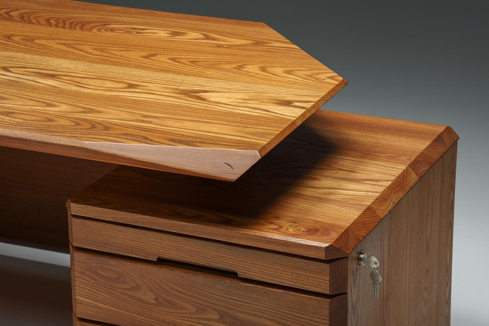 B40 Desk In Solid Elm By Pierre Chapo, France, 1960s photo furniture