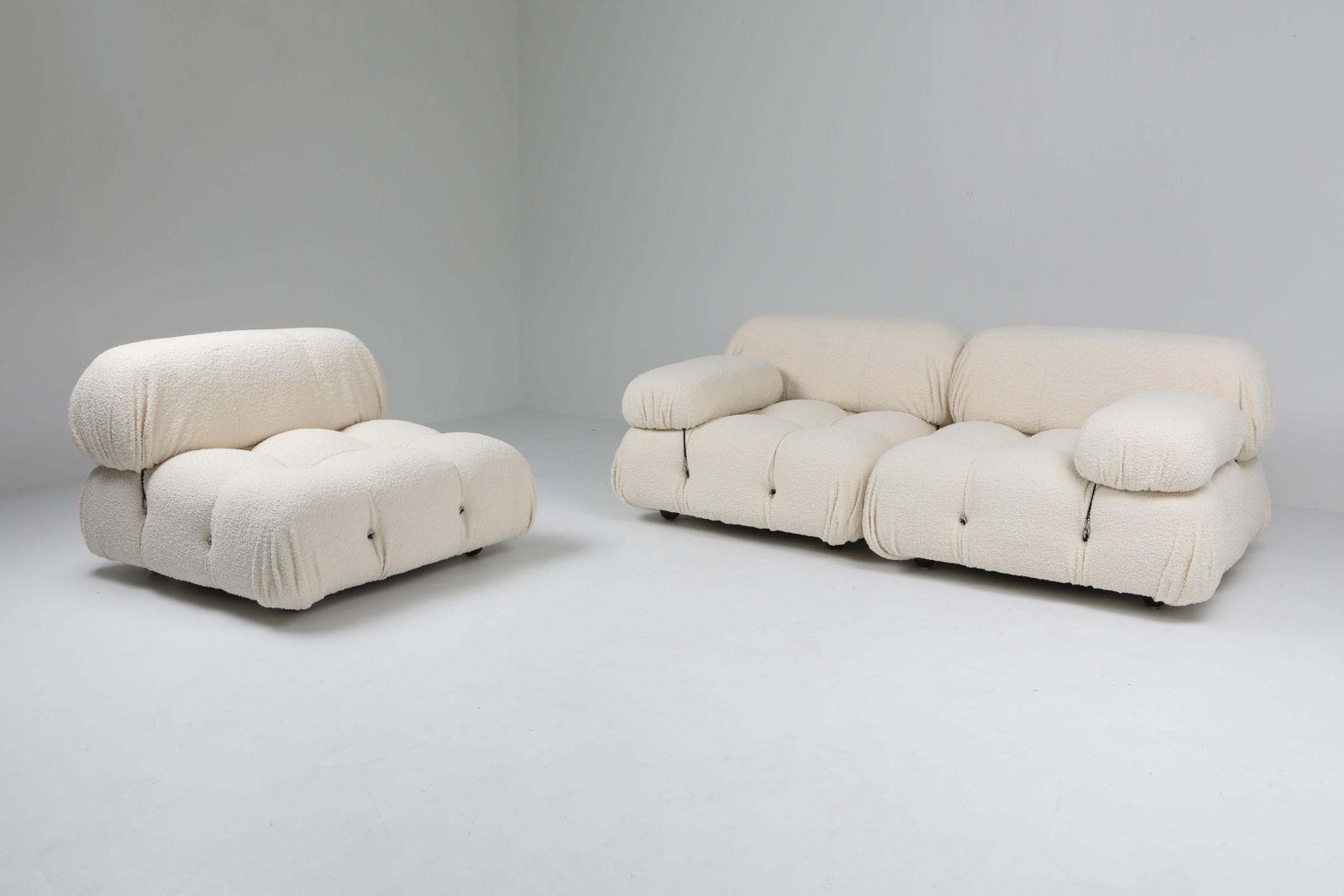 Camaleonda Sofa Set In Boucle Wool With Armrests By Mario Bellini, 1970's photo 13375.0