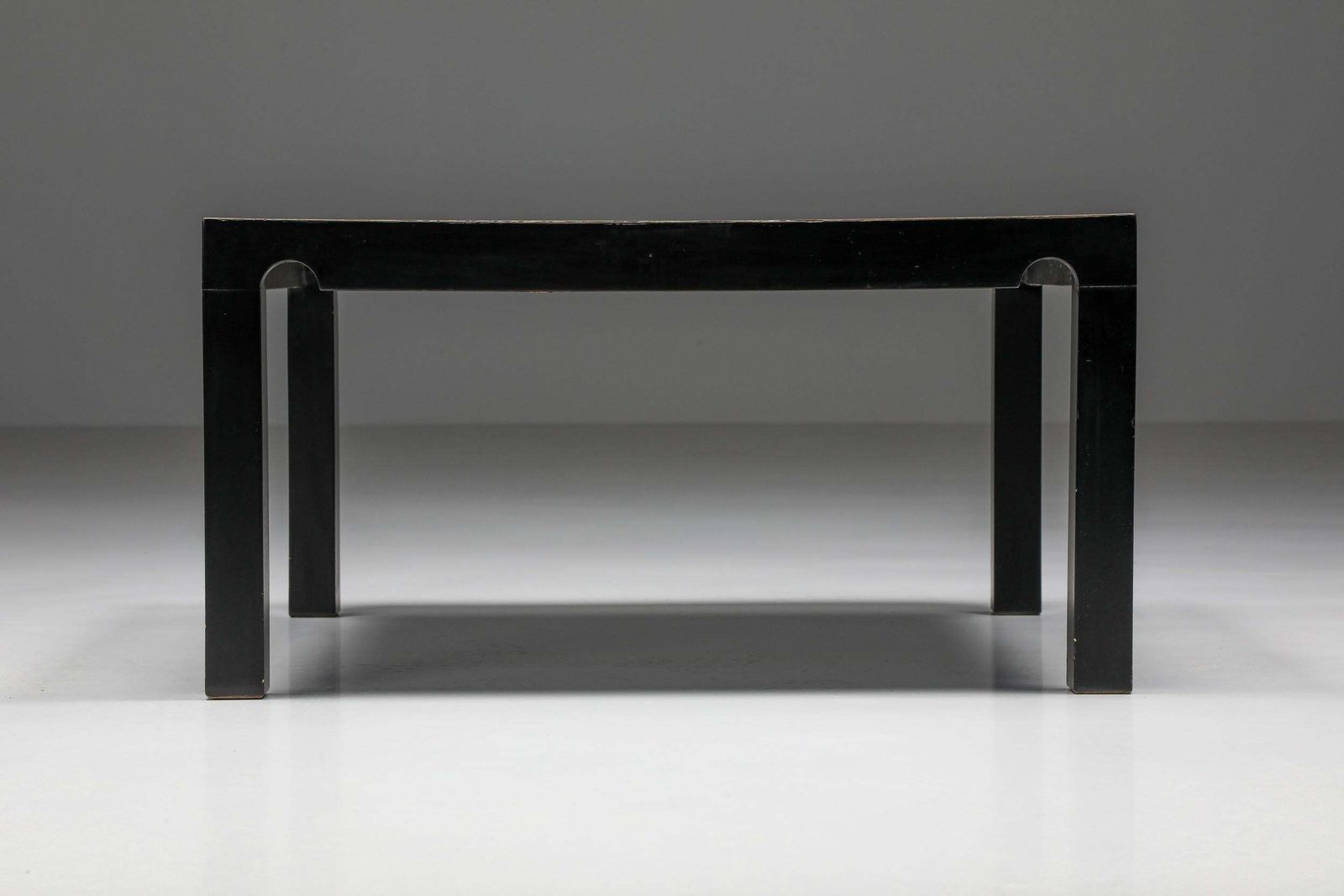 Post Modern Brass And Black Steel Coffee Table By Emiel Veranneman, 1970's photo Furniture