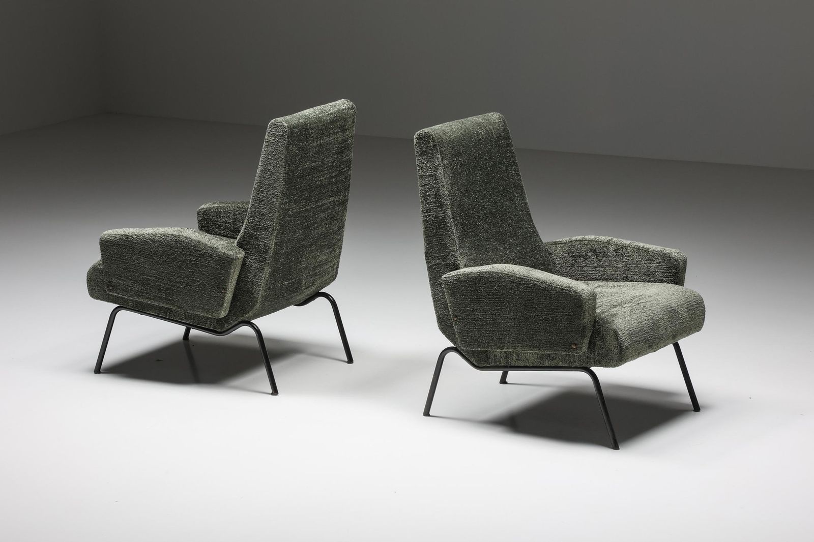 Mid Century Modern Italian Lounge Chairs In The Style Of Gastone Rinaldi, 1950's photo furniture