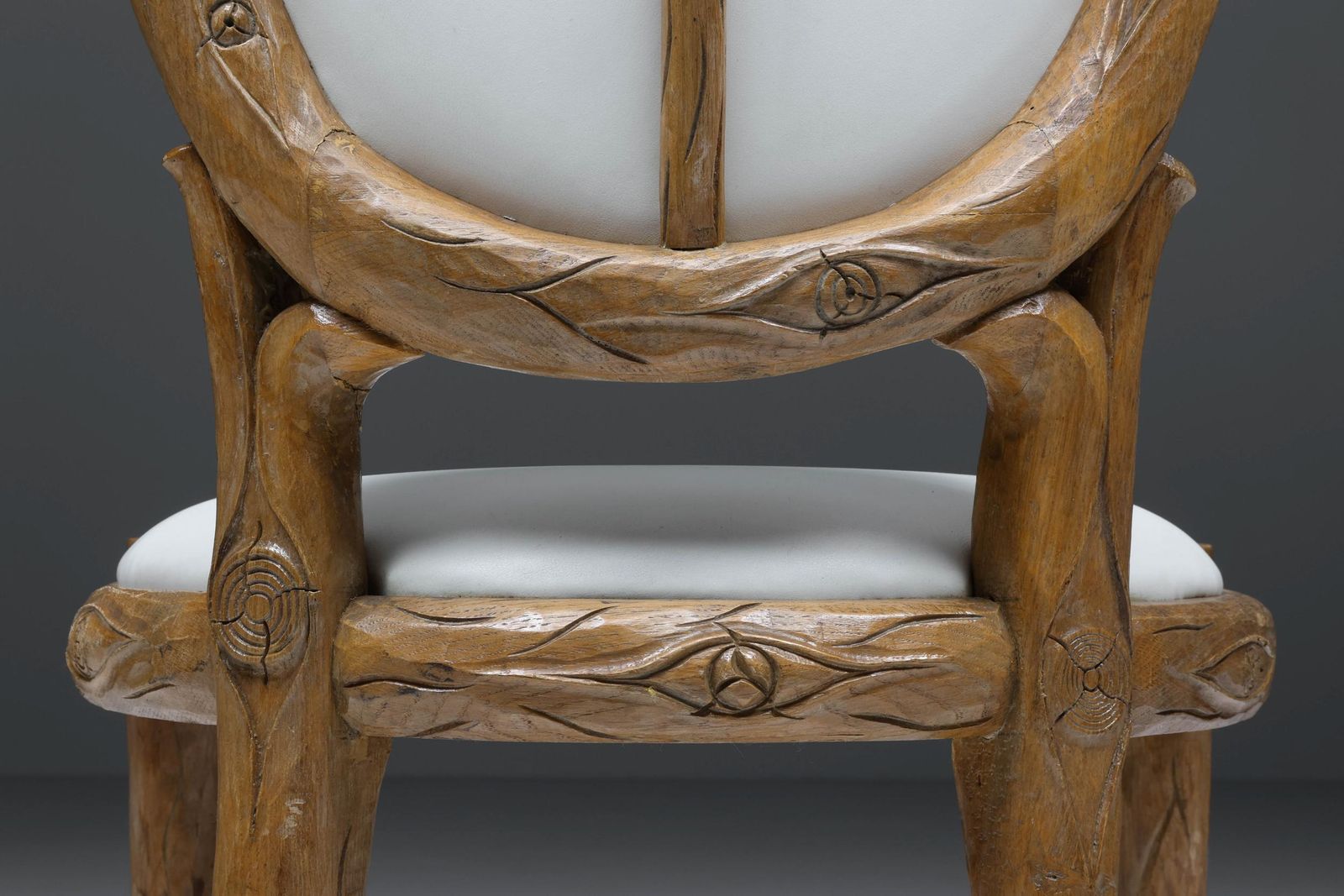 Furniture Thonet Style Hand Carved Wooden Dining Chairs, Mid Century Modern, 1960s photo