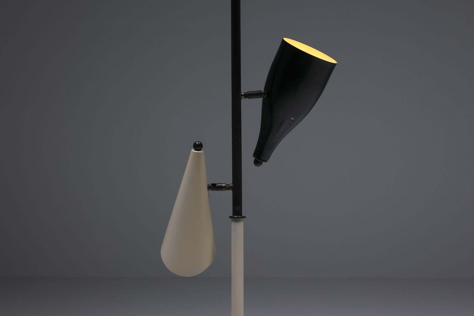 Italian Yellow & Black Floor Lamp, Mid Century Modern, Space Age, 1950's photo 1911.0