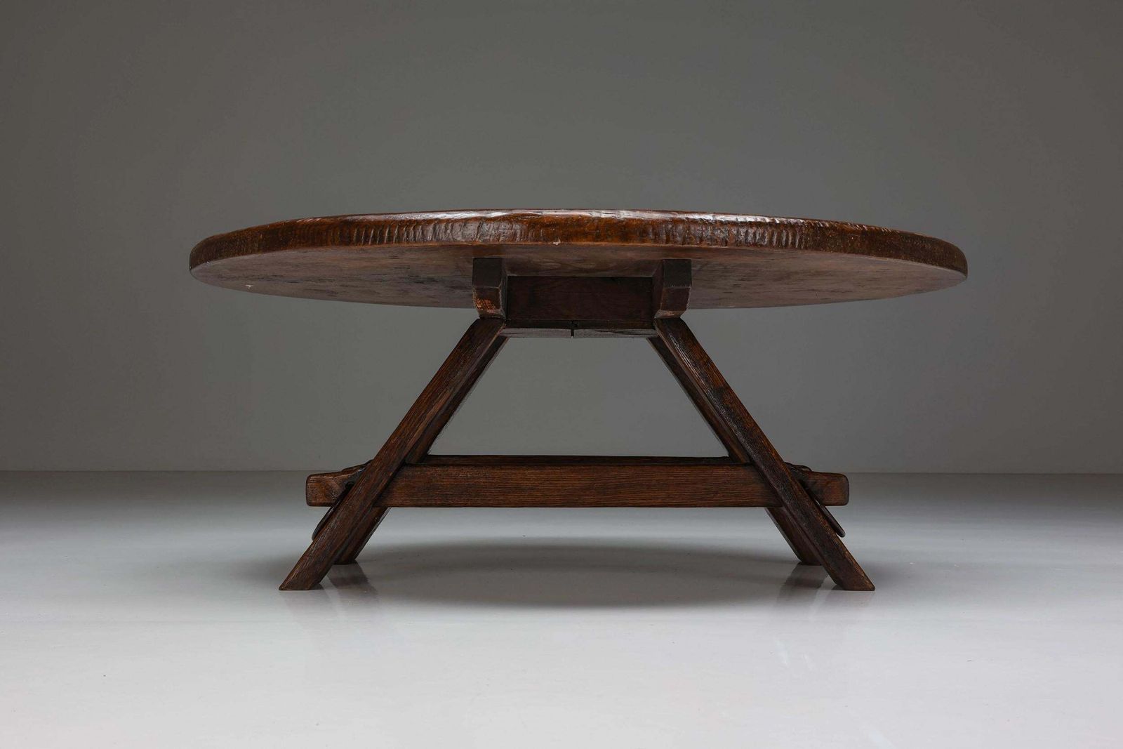 Round Rustic Coffee Table With Ring IV, France, 1960s photo Furniture