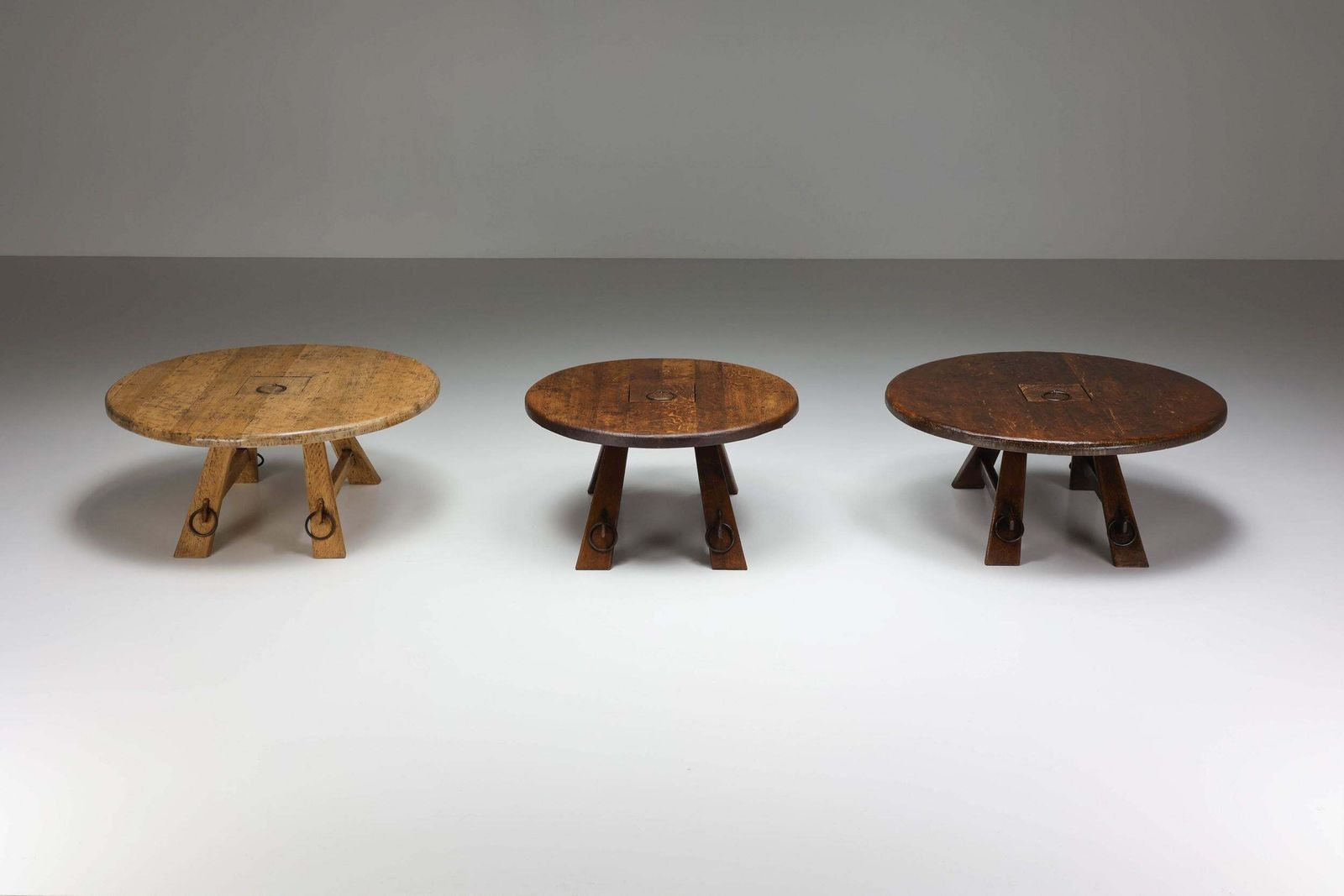 photo for sale Round Rustic Coffee Table With Ring IV, France, 1960s