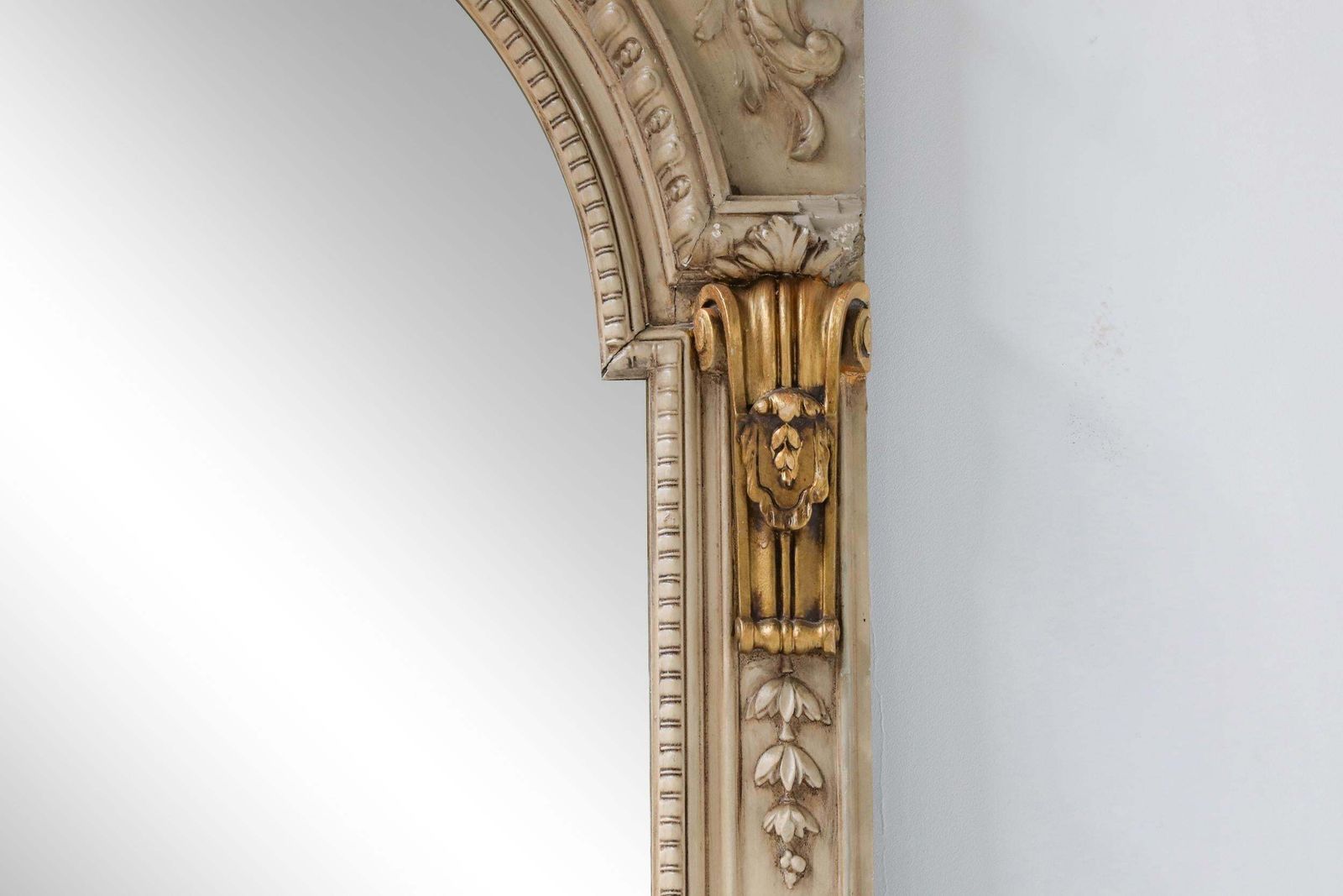 Large Gilt Wooden Frame Full Length Floor Mirror, Mid Century Modern, 1950's photo vinterior