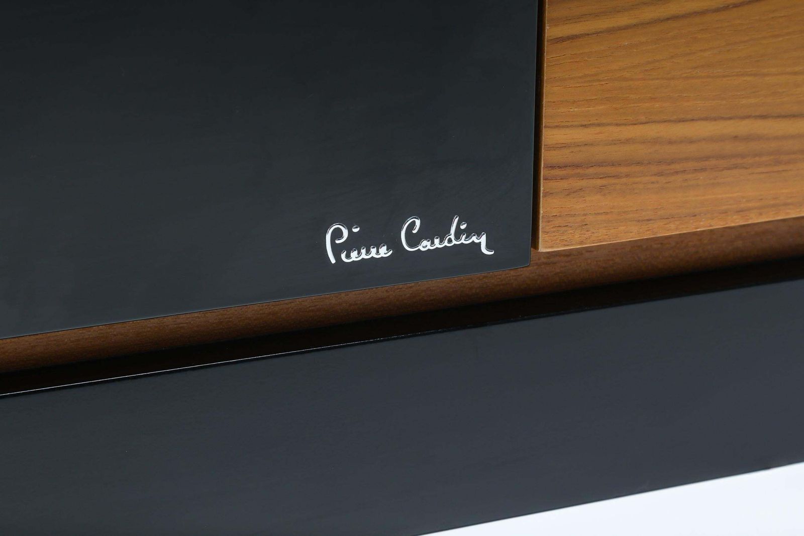 Pierre Cardin Black Lacquer And Teak Drawer Cabinet, Postmodern Credenza, 1970's photo vinterior