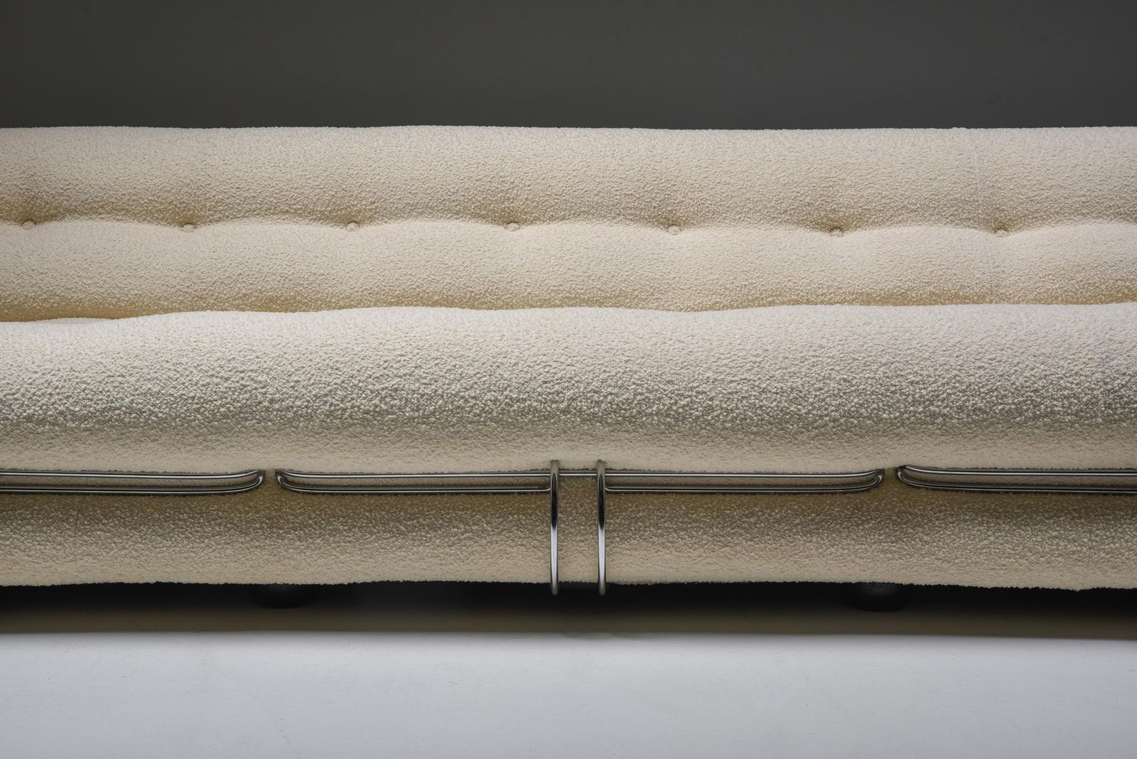 Cassina 'Soriana' Four Seater Sofa By Afra And Tobia Scarpa In Bouclé, 1970s photo buy