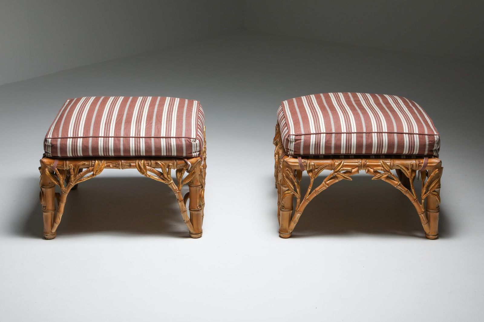 Bamboo Pair Of Ottoman, Arpex, Italy, 1970s photo 1899.0