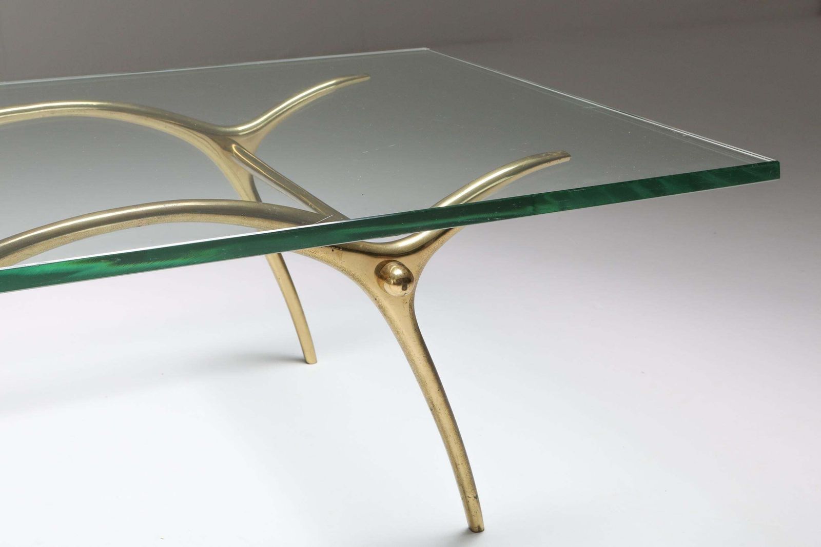 Bronze Hollywood Regency Coffee Table By Kouloufi photo buy