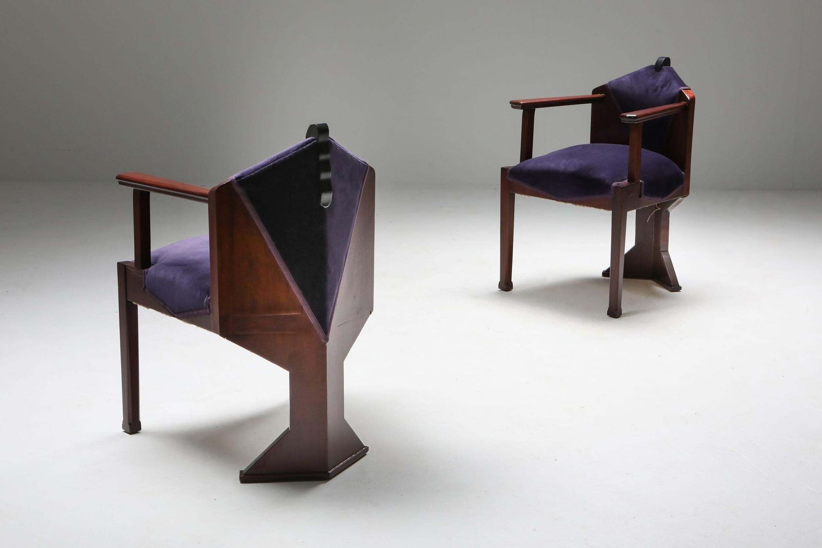 Dutch Art Deco ‘Amsterdamse School’ Pair Of Armchairs photo for sale
