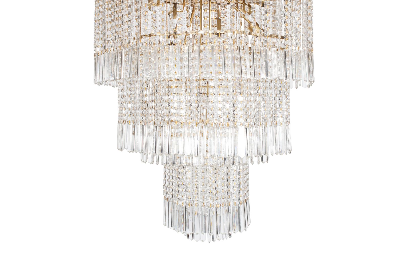 Regency Impressive Brass And Glass Chandelier, Italy, 1950s photo buy