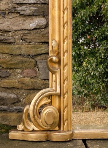 Large Antique Gilt Wood Overmantel photo furniture